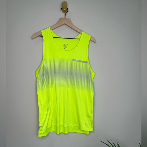 Nike Shirts Mens Nike Dri Fit Neon Yellow Tank Poshmark